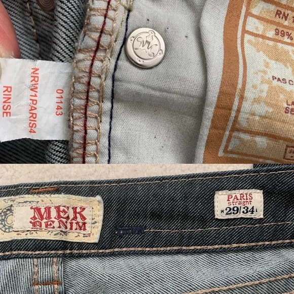 MEK Jeans denim Paris straight leg jeans size 29 - Picture 14 of 16